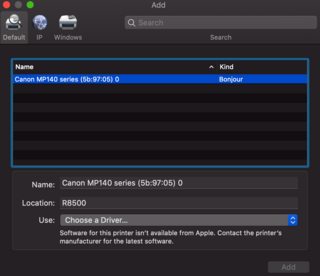mac printer driver for canon